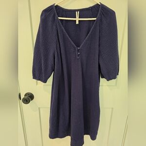 Anthropologie Navy Gauze dress